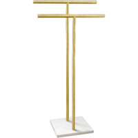 40 Inch Standing Towel Rack For Bathroom Floor Double-T Shape Bath Sheet Holder With Marble Design Base Towel Rack Freestanding Next To Tub Or Shower Towel Holder Stand Sus304 Brushed Gold