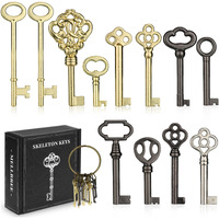 Skeleton Key  12-Key Universal Hollow Barrel Skeleton Keys Kit For Antique Dresser  Chinese Cabinet  Antique Furniture And Old Style Cabinets Or Doors  Select Antique Furniture Limited Compatibility