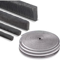 Zompago Brush Weather Stripping 0.9 In X 0.4 In X 32.8 Ft Grey Insulation Sliding Seal Strip Glass Window Felt Brush Door Sweep Self Adhesive Draft Blocker Dust Stopper Sliding Door Seal Winter