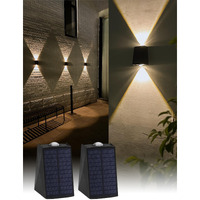 Mrzxy Solar Wall Lights Outdoor Waterproof Sconce Up Down Dusk To Dawn For Fence  Porch  Deck  Outside (Warm White  2 Pack)