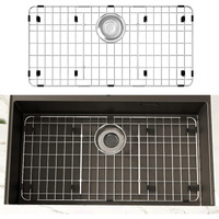 Dpzm 27.5 X 13.5 Stainless Steel Sink Protector  Sink Protectors For Kitchen Sink  Sink Grid  Sink Grate For Bottom With Rear Drain  Metal Sink Rack For Bottom Of Sink With Corner Radius