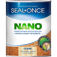 Seal-Once Nano Penetrating Wood Sealer & Stain - 1 Quart. Water-Based  Low-Voc Waterproofer For Fences  Siding  Beams  Outdoor Furniture & Log Homes.