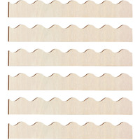 Threehoney Unfinished Scalloped Decorative Wood Trim Scalloped Edge Decorative Wood Molding Cute Diy Moulding Trim For Home Wall Cabinet Shelf And Window Door(6 Pack 15.75 X 1.57 Inch)