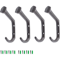 Ygbridge Rustic Cast Hooks Iron Wall Hooks  Set Of 4 Heavy Duty Wall Mount Cast Iron Hooks For Hanging Coats Bags Hats Towels Keys Clothes Scarf (4)