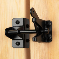 Sankins Self-Locking Gate Latch For Wooden Fence Gate Heavy Duty  Post Mount Automatic Gravity Lever Gate Fence Door Latches For Wooden Fence Secure Pool Garden Shed  Black