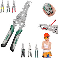 18 In 1 Foldable Wire Stripper  2025 Upgraded Multifunctional Foldable Professional Wire Strippers  Multifunctional Wire Stripper Crimper Cable Cutter Pliers  Wire Strippers Tool (Grey Green)