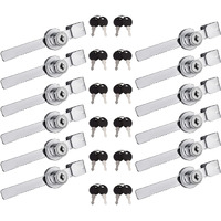 12Pack Display Case Lock Showcase For Sliding Glass Door  Lock With 24 Keys (Keyed Alike)