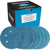 Productionshop Premium 6"" Rhombus Diamond Shape Blue Sanding Discs  6-Hole  70 Disc Variety Pack  Grits 60  80  120  150  180  220  320  400 - Hook & Loop Sandpaper  Random Orbital Sanders  Metal Wood