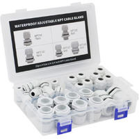 Yqmigu Cable Grommet Strain Relief Grips  33Pcs Liquid Tight Connector Npt 1/4"" 3/8"" 1/2"" 3/4"" Kit  Made Of High-Quality Nylon Pa66 Plastic  Prevent Moisture From Affecting Outdoor Electronic Devices