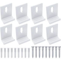 Metal Mirror Clips Wide Channel Mirror Holder Clips Heavy Mirror For Frameless Mirror Clips Wall Mounting Hanger For Mirror Tile Picture Frame Mirror Hanging Hardware Kit (White  1/2 Inch)
