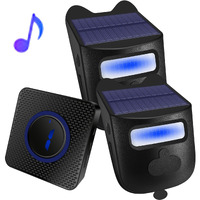 Solar Wireless Driveway Alarm Outdoor Weather-Resistant Motion Sensor Detector Doorbell Chime  Diy Security Alert System (2 Sensor & 1 Doorbell)