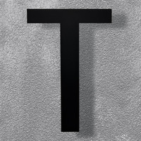 Modern 8-Inch Black Stainless Steel Floating House Letters - Sleek & Visible Address Number For Home/Office- Weatherproof & Easy Install/Letter T