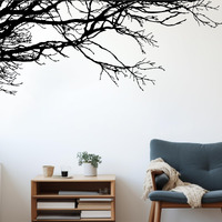 Eersida Tree Wall Decals Peel And Stick  6 Sheets Black Wall Decals Wallpaper  Tree Branches Style  Black  Pvc  Waterproof  Indoor Use  For Home Bedroom Living Room Decor(Tree Style)