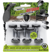 Slipstick Gorilla Outdoor Adjustable Furniture Levelers (8 Pack) Weatherproof Screw In Leg Glides For Chairs  Tables  And Outdoor Furniture Feet  1-1/8 Inch Berber Glide  M8 Thread
