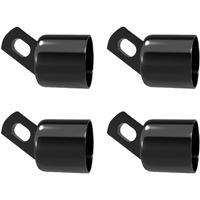 Vivida 1-5/8"" Black Top Rail End For Chain Link Fence  Rail End Cap For 1-5/8"" Od Post/Pipe  Black Powder Coated  4 Pcs