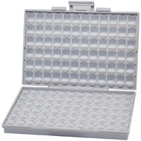 Aidetek Box-All Enclosure For Surface Mount Components 1206 0805 0603 0402 0201 Size+ 198 White Labels 144 Compartments With Lid Hold Up To 300Pcs 1206 Resistor Capacitor