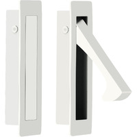 Homotek Recessed Pocket Door Pull Handle  Edge Flush Pull  Hidden Finger Pull  Modern Pocket Hardware For Sliding Door  Size: 80X22X16Mm  Stainless Steel 304 (White  2Pack)