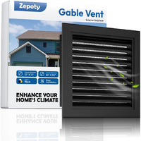 Zepoty 12""X12"" Aluminum Alloy Gable Vent  Screen Design  Elevate Aesthetics And Air Quality  Ideal For Attic And Shed Ventilation  Premium Black Square Vents In Sleek  Vent Opening: 10""X10""