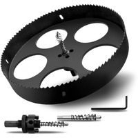 9.8"" ?250Mm Hole Saws With Heavy Duty Arbor Hss Bi-Metal Hole Cutter Drill Bit For Wood Cornhole Boards Plastic Drywall Metal Fiberboard(Black)