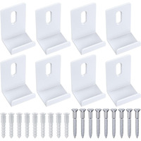 Difenni Metal Mirror Clips 3/4 Inch Wide Channel Mirror Clips Heavy Mirror For Frameless Mirror Clips Wall Mounting Hanger For Mirror Tile Picture Frame Metal Mirror Holder Kit 8 Pieces (White)