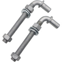 2Pcs Qlvily 6"" J-Bolt Post Hinge  5/8"" Male Pin J-Bolt Hinge  Nuts Included