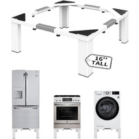 Anbase Heavy-Duty All Steel Laundry Pedestal 16"" Height  Full Size Universal Washing Machine Stand  Dryer Stand  Suitable For All Washer And Dryer Stand(White)