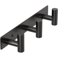 Hufeeoh Coat Hooks Wall Mount  Stainless Steel 3 Hooks Towel Hooks Black T Shaped Coat Hanger Wall Mount  Heavy Duty Wall Hooks Purse Rack For Hanging