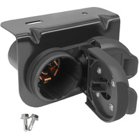 Nealia Premium 7 And 4 Pin Trailer Connector  7 Blade Round Trailer Socket And 4 Way Flat Adapter With Bracket  Truck Plug For Towing Pickup Suv Rv Camper Hitch Wiring Harness Replacement