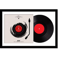 Fxojyvo Vinyl Record Frame For The Wall Display Album Cover  Black 16X24 Frame For Any 12 Inch Lp Record With Cover - 1 Pack/Black