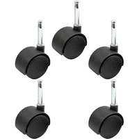 Suiwotin 5Pcs 1.5 Inch Swivel Caster Wheels  M8 Grip Neck Stem Caster Wheels  Heavy Duty Casters  Black Nylon Wheels Replacement For Furniture  Table  Cabinet  Shelf
