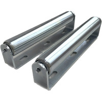 Pack Of 2 10""Bf Long Roller And Bracket L 1.5"" Galvanized Steel Conveyor Roller I Set Of Roller And Bracket Versatile As Support Rollers For Woodworking  Roller Stand Or Bike Rollers Conveyor Rollers