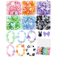 450Pcs Fiveizero Assorted Acrylic Beads For Bracelet Making  Flower Star Heart Butterfly Candy Gummy Bear Kawaii Aesthetic Cute Beads For Jewelry Making  Keychains  Necklace  Phone Charms  Diy Crafts