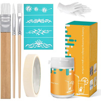 (3Oz) Etching Starter Kit For Intricate Designs  Diy Art Craft Bundled With 3 Application Brushes  1 Paper Tape  1 Nitrile Gloves  1 Silk Screen Label  Perfect For Mirrors  Windows  Glassware