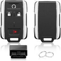 Nrgedzam 2Pcs 4 Buttons Car Remote Key Fob Compatible For 2014-2018 Gmc Sierra Chevrolet Silverado 1500 2500 3500  Chevrolet Colorado Gmc Canyon 2015-2021