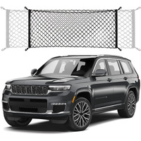 Envelope Style Trunk Cargo Net Compatible With Jeep Grand Cherokee New 2025 2024 2023 2022  Grand Cherokee L 2025 2024 2023 2022 (Both 5 And 7 Seats) Suv Nylon Car Rear Mesh Tailgate Netting