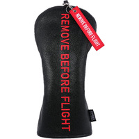 Shabier Black Golf Head Cover With Red Remove Before Flight Design For Fairway Club