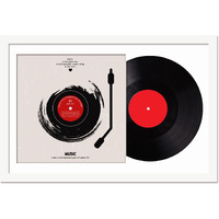Fxojyvo Vinyl Record Frame For The Wall Display Album Cover  White 16X24 Frame For Any 12 Inch Lp Record With Cover - 1 Pack/White