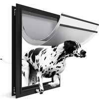 Extra Large Dog Door For Exterior Doors  Heavy Duty Aluminum Doggy Door For Extreme Weather  Cutout Size 14 1/2 ' 'W X 25 1/8 ' 'H  Giant Dog Door Up To 220 Lbs  Lockable  Black