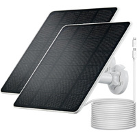 Solar Panel Charger For Arlo Essential 2K Outdoor(2Nd Gen)/Essential Xl Camera(2Nd Gen)/Essential Spotlight Camera  Usb C And Micro Usb Plug  9.8Ft Cable  Weatherproof (2Pack)