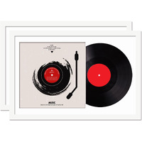 Fxojyvo Vinyl Record Frame For The Wall Display Album Cover  White 16X24 Frame For Any 12 Inch Lp Record With Cover - 2 Packs/White