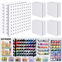 12Pcs Peg Board  Pegboard Wall Organizer Panels  Wall Mount Display Small Pegboard Kits  Pegboard  Peg Boards For Wall Craft Room  For Kitchen  Garage  Workshop  Tool Accessories - White Pegboard