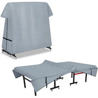 Steeca Ping Pong Table Cover Outdoor Waterproof  Dual Function Table Tennis Cover Fits Both Folding Tables And Flat Tables Indoor & Outside 68""L X 6""/30""W X 62""H  Grey