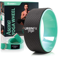Urbnfit Yoga Wheel - 12-Inch Roller Designed For Stretching & Flexibility To Help Back Aches & Tension - Made W/Durable Materials & Soft Foam Padding  Yoga Strap Included