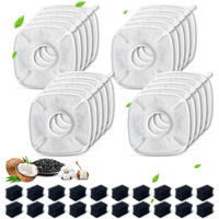 40 Pack Cat Water Fountain Filters Replacement Compatible With Veken For 67 Oz/2L  85 Oz/2.5L  95 Oz/2.5L  135 Oz/4L Automatic Pet Fountain (20Replacement Filters + 20 Pre-Filter Sponges)