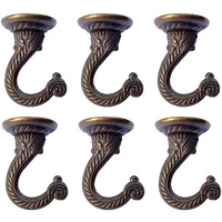 Obstkuchen 6 Sets Large Swag Ceiling Hooks Heavy Duty Swag Hook With Hardware For Hanging Plants Ceiling Installation Cavity Wall Fixing (Antique Brass)