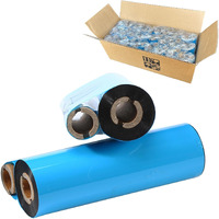 24 Rolls 4.33'' X 244' Premium Resin Enhanced Wax Ribbon  110Mm X 74M Black Thermal Transfer Ribbon  Desktop Barcode Thermal Label Printer Ribbons  1/2'' Core  For Zebra Gc  Gk  Gx  Zd & Eltron