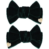 Handmade Hair Bows Cute Christmas Valentine School Hair Clips Green Velvet Hair Accessories For Kids Girls Infants Toddler Headdress