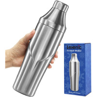 Lexenic 24Oz Cocktail Shaker - Insulated Double Wall Keep Drink Chilled - No Stuck Twist Lid Leakproof And Built-In Strainer - Perfect For Home Bar- Premium Stainless Steel Drink Shaker Martini Shaker