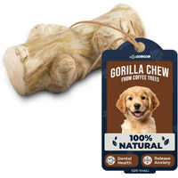 Gowgow Gorilla Wood Dog Chew Toys - 100% Natural  Wood Chews For Dogs - Stress Relief  Teeth Cleaning & Reducing Boredom  Wood Dog Toy For Medium & Large Dogs