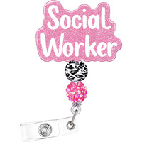 Plifal Social Worker Badge Reel Holder Retractable With Id Clip For Nurse Nursing Name Tag Card White Alligator Clip Hospital Work Accessories